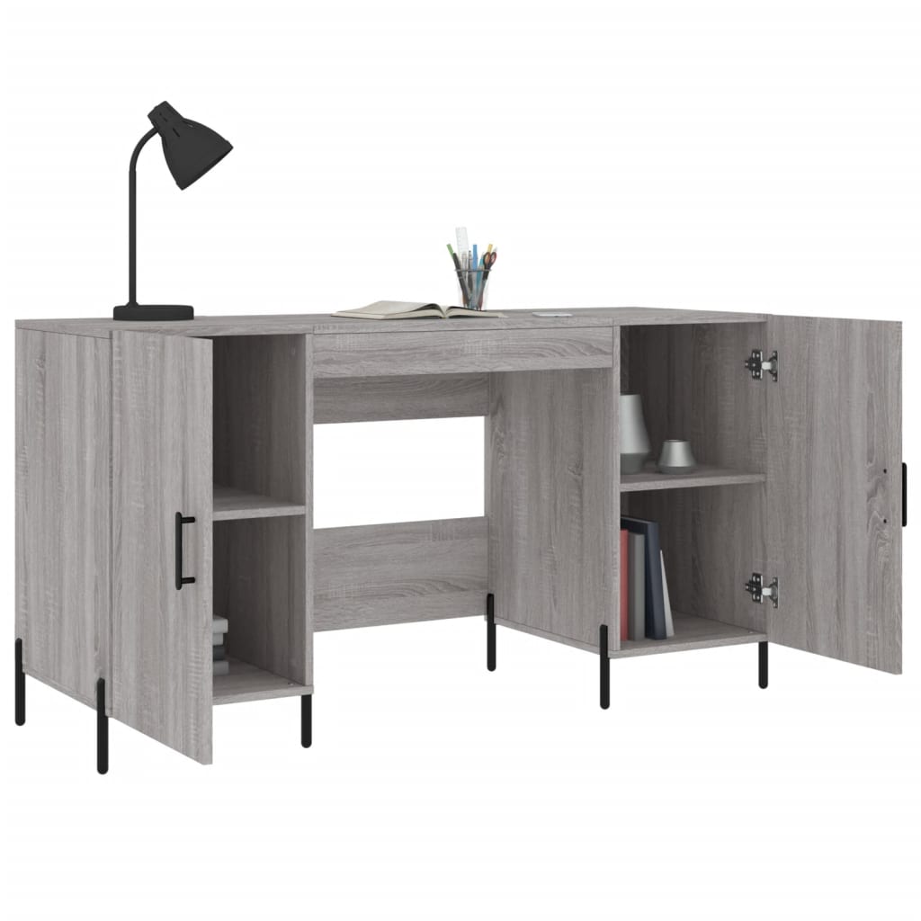 skrivebord 140x50x75 cm konstrueret træ grå sonoma-eg