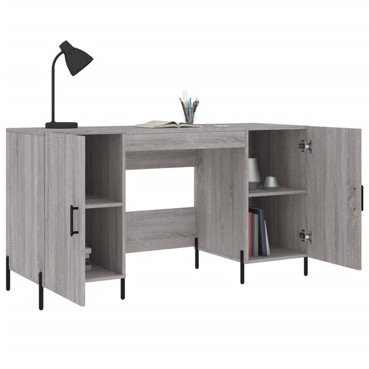 skrivebord 140x50x75 cm konstrueret træ grå sonoma-eg