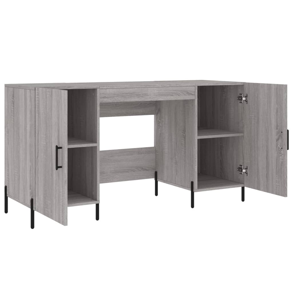 skrivebord 140x50x75 cm konstrueret træ grå sonoma-eg