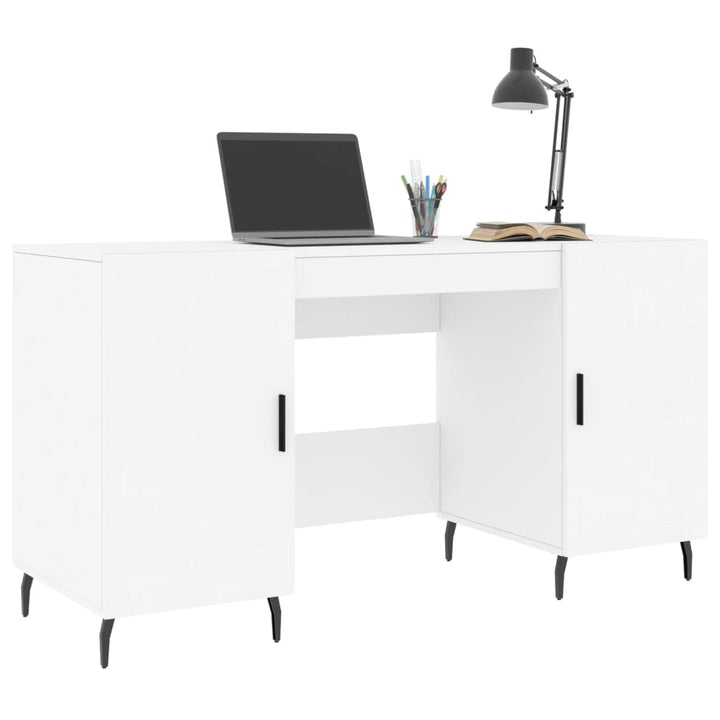skrivebord 140x50x75 cm konstrueret træ hvid