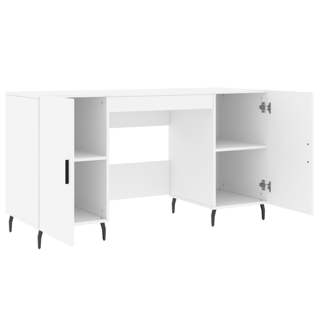 skrivebord 140x50x75 cm konstrueret træ hvid