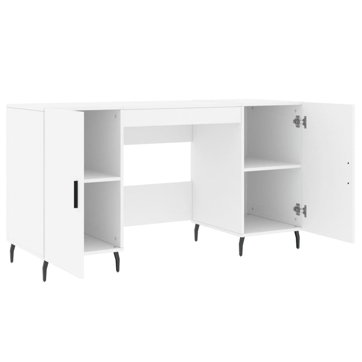 skrivebord 140x50x75 cm konstrueret træ hvid