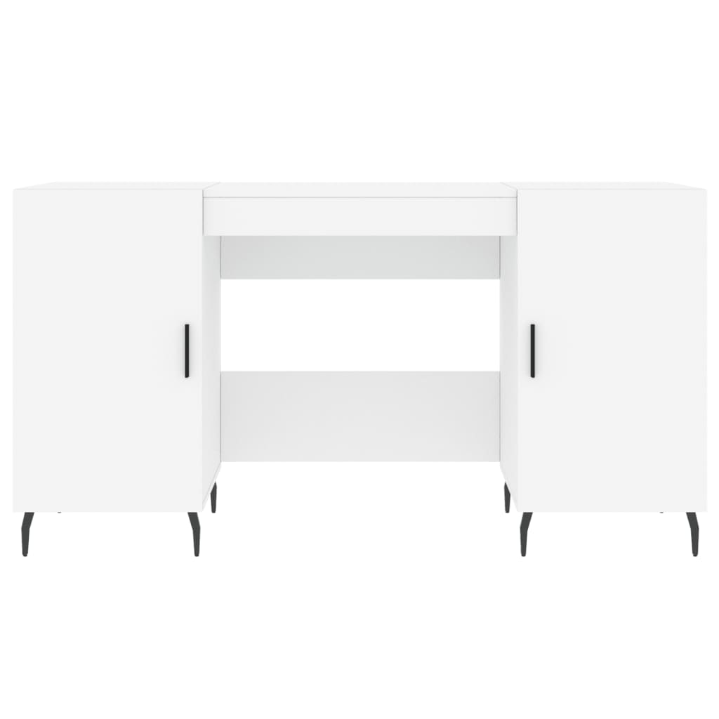skrivebord 140x50x75 cm konstrueret træ hvid