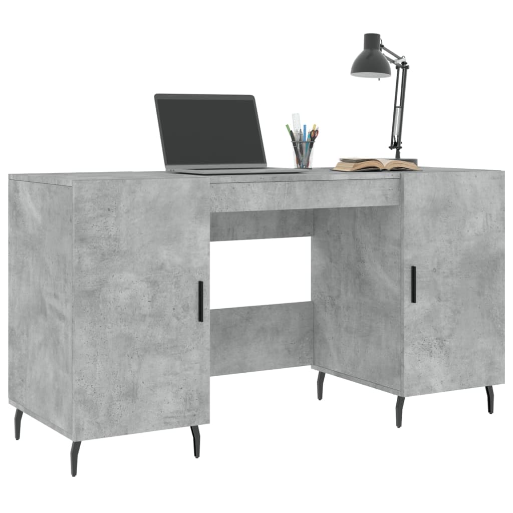 skrivebord 140x50x75 cm konstrueret træ betongrå