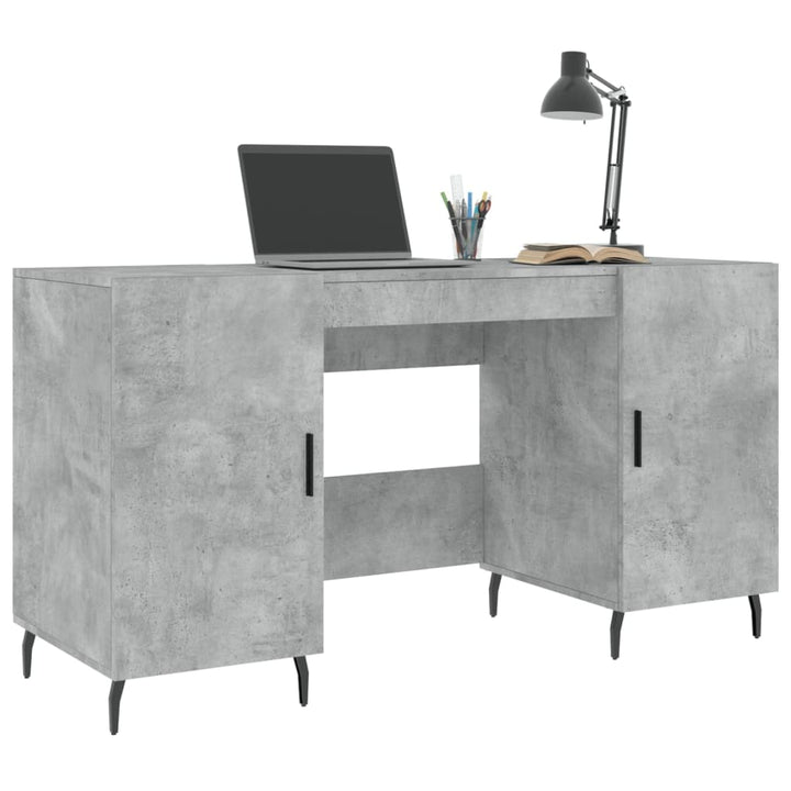 skrivebord 140x50x75 cm konstrueret træ betongrå