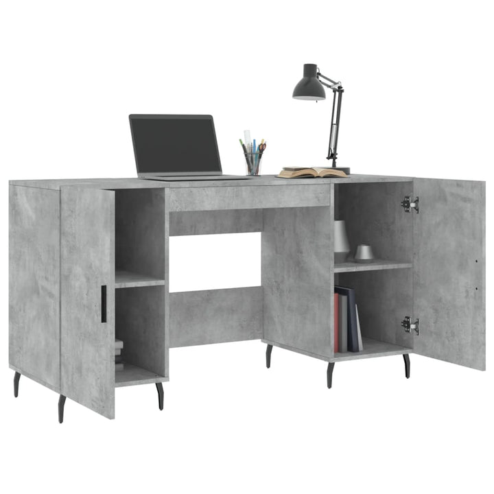 skrivebord 140x50x75 cm konstrueret træ betongrå