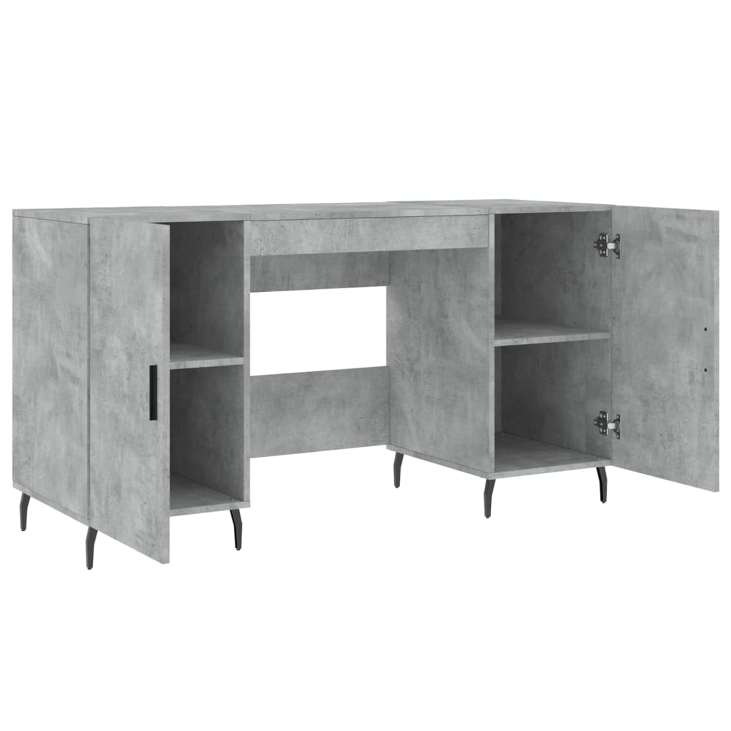 skrivebord 140x50x75 cm konstrueret træ betongrå