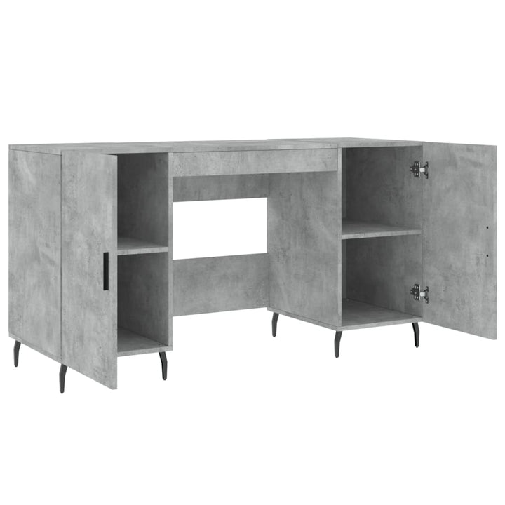 skrivebord 140x50x75 cm konstrueret træ betongrå