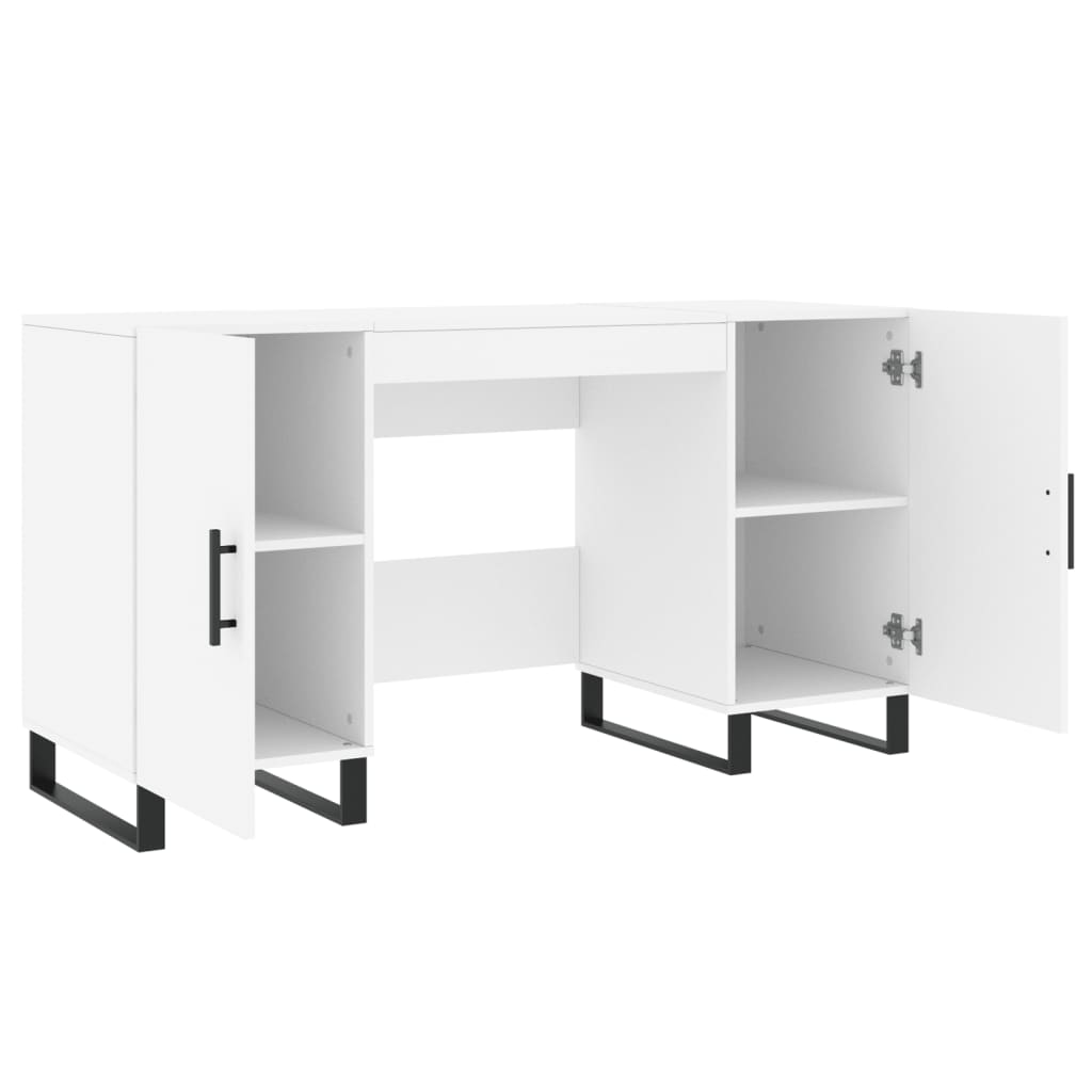 skrivebord 140x50x75 cm konstrueret træ hvid