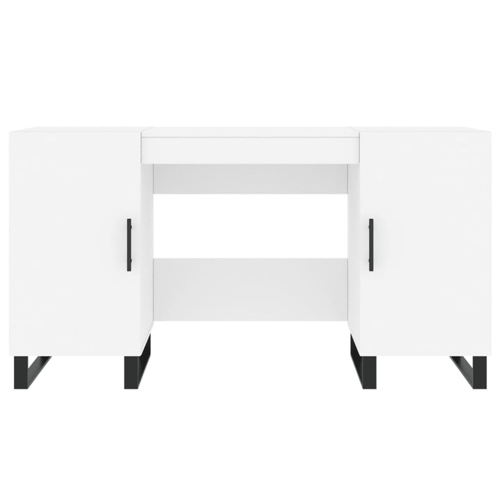 skrivebord 140x50x75 cm konstrueret træ hvid