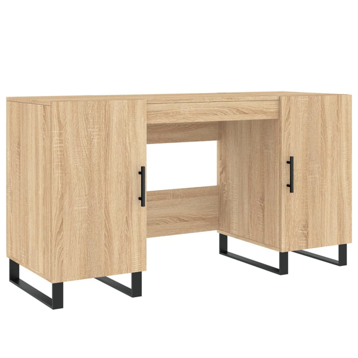 skrivebord 140x50x75 cm konstrueret træ sonoma-eg