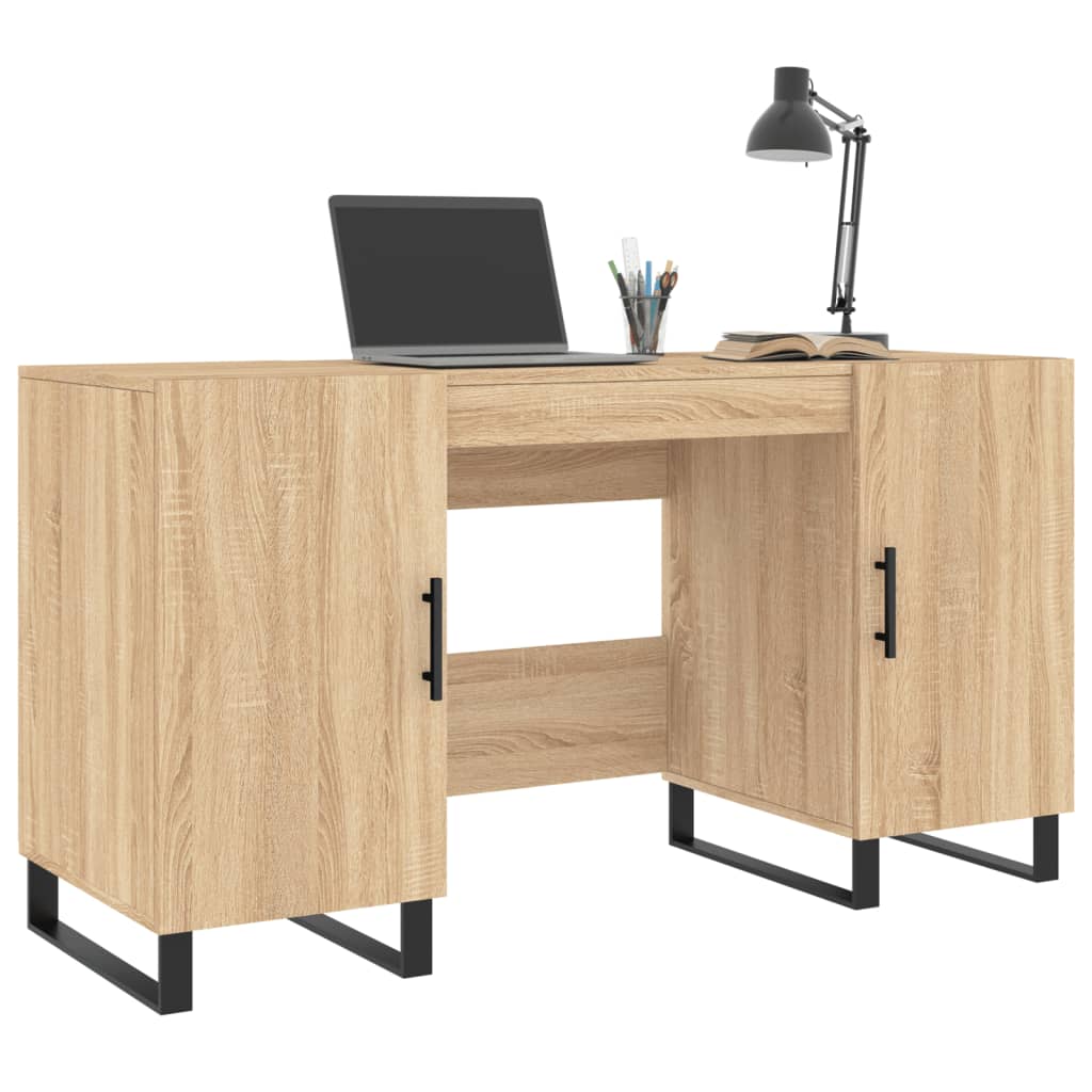 skrivebord 140x50x75 cm konstrueret træ sonoma-eg
