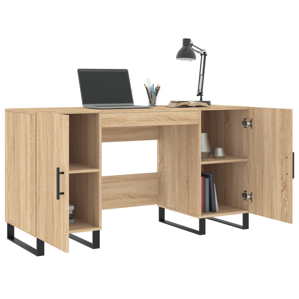 skrivebord 140x50x75 cm konstrueret træ sonoma-eg