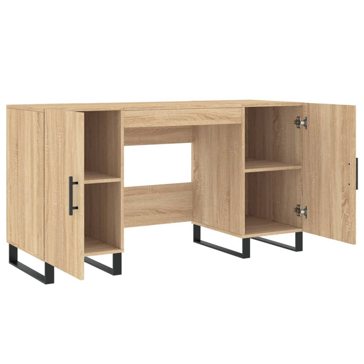 skrivebord 140x50x75 cm konstrueret træ sonoma-eg