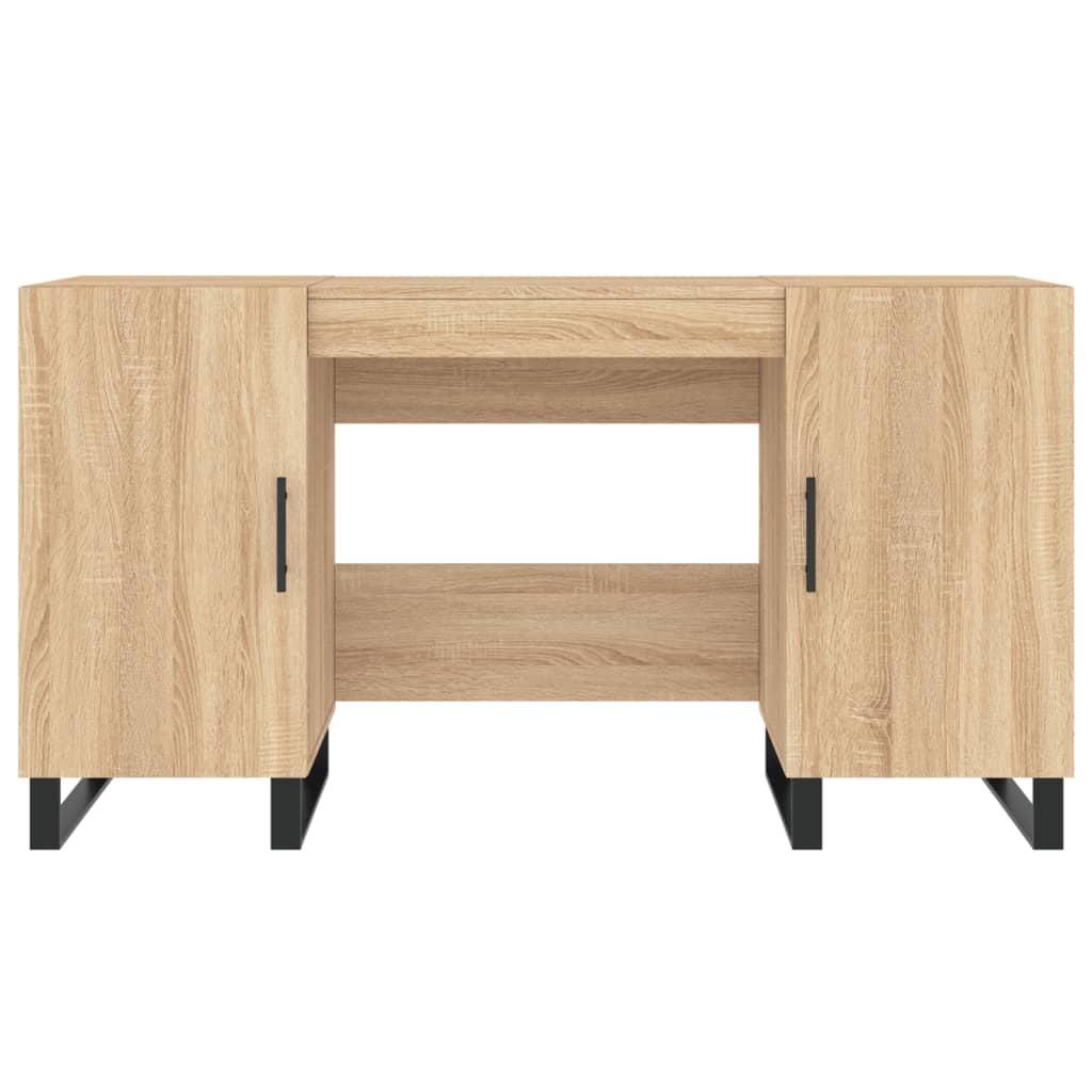 skrivebord 140x50x75 cm konstrueret træ sonoma-eg