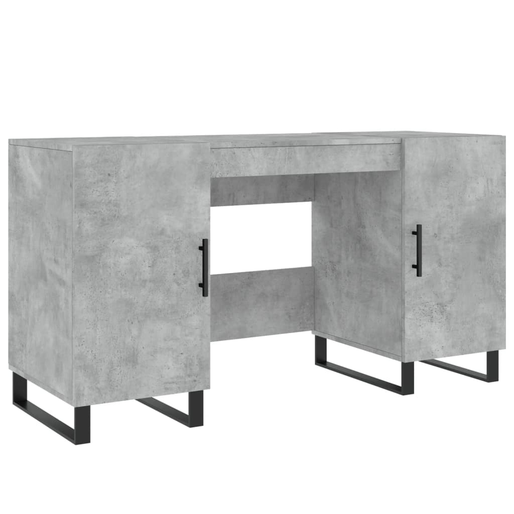 skrivebord 140x50x75 cm konstrueret træ betongrå