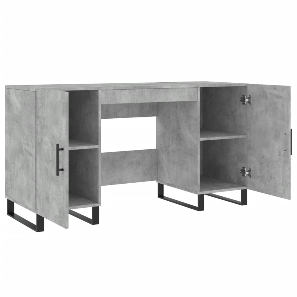 skrivebord 140x50x75 cm konstrueret træ betongrå