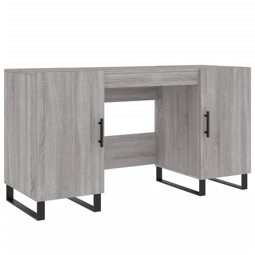 skrivebord 140x50x75 cm konstrueret træ grå sonoma-eg