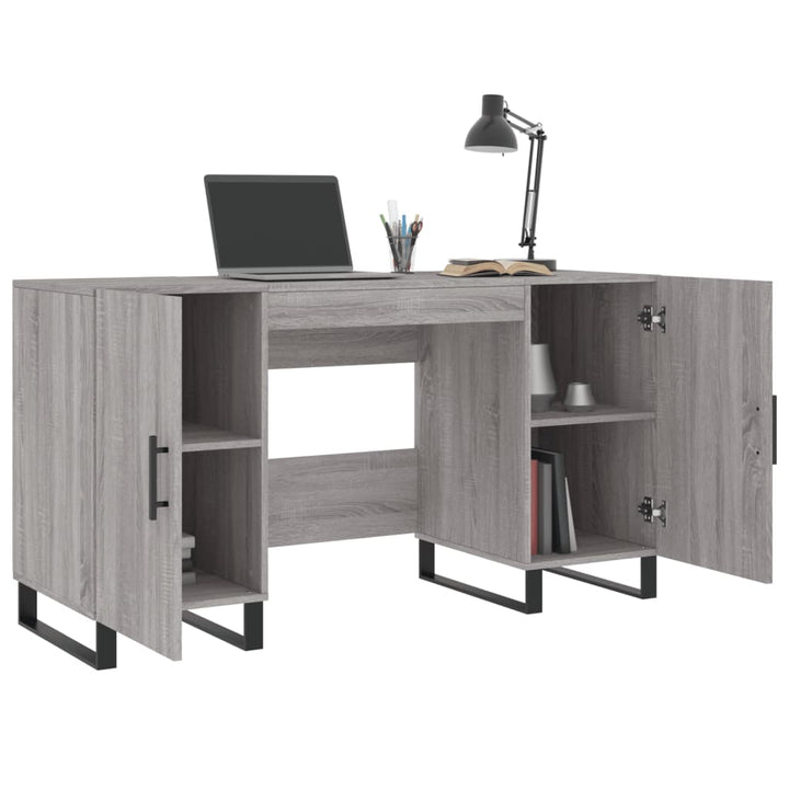 skrivebord 140x50x75 cm konstrueret træ grå sonoma-eg