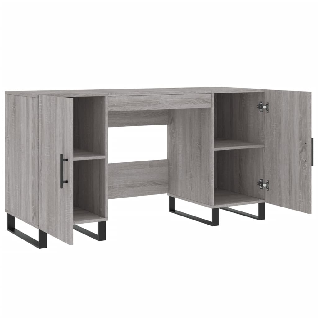 skrivebord 140x50x75 cm konstrueret træ grå sonoma-eg