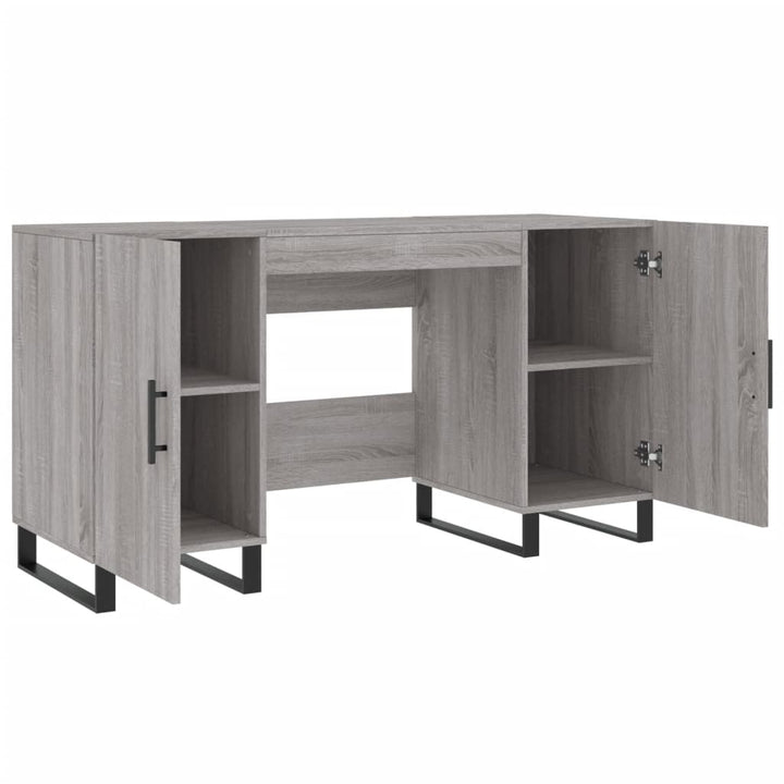 skrivebord 140x50x75 cm konstrueret træ grå sonoma-eg