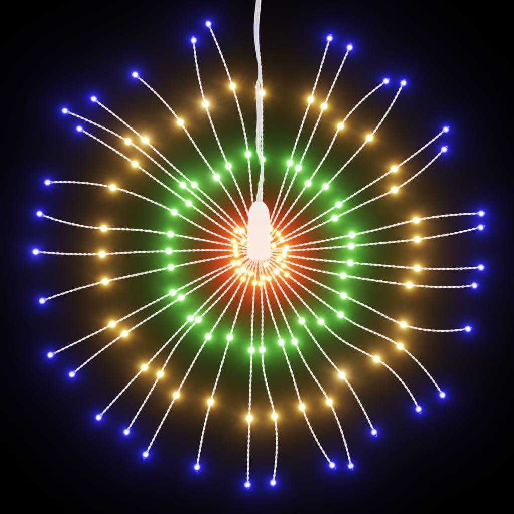 lysende starburst-dekoration 8 stk. 140 LED'er 17 cm flerfarvet
