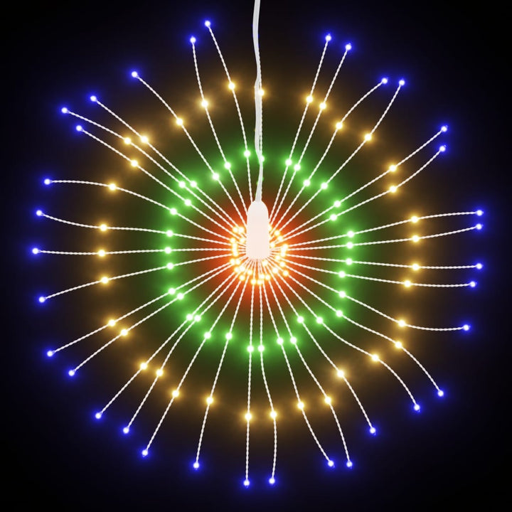lysende starburst-dekoration 8 stk. 140 LED'er 17 cm flerfarvet