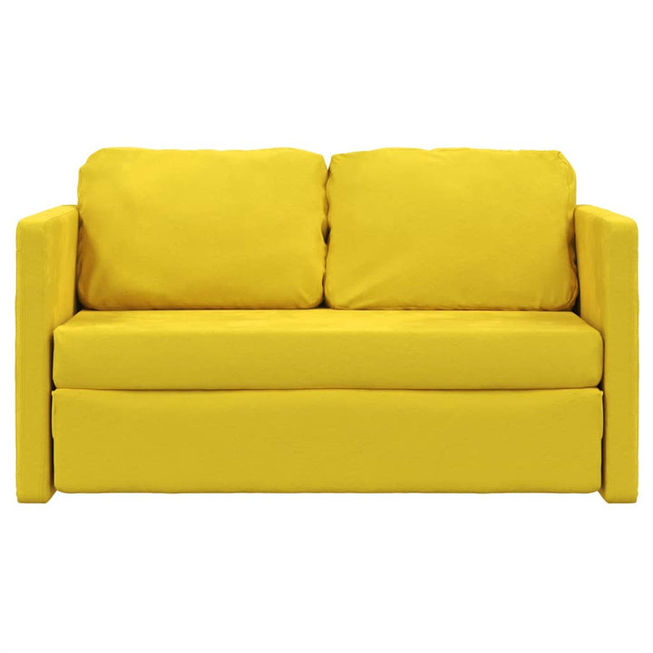 2-i-1 sovesofa 122x204x55 cm velour mørkegul