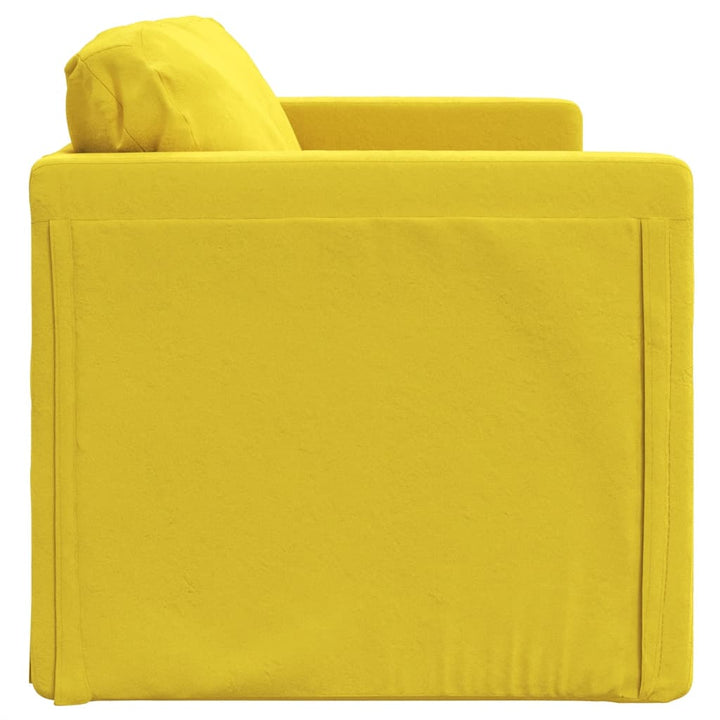 2-i-1 sovesofa 122x204x55 cm velour mørkegul