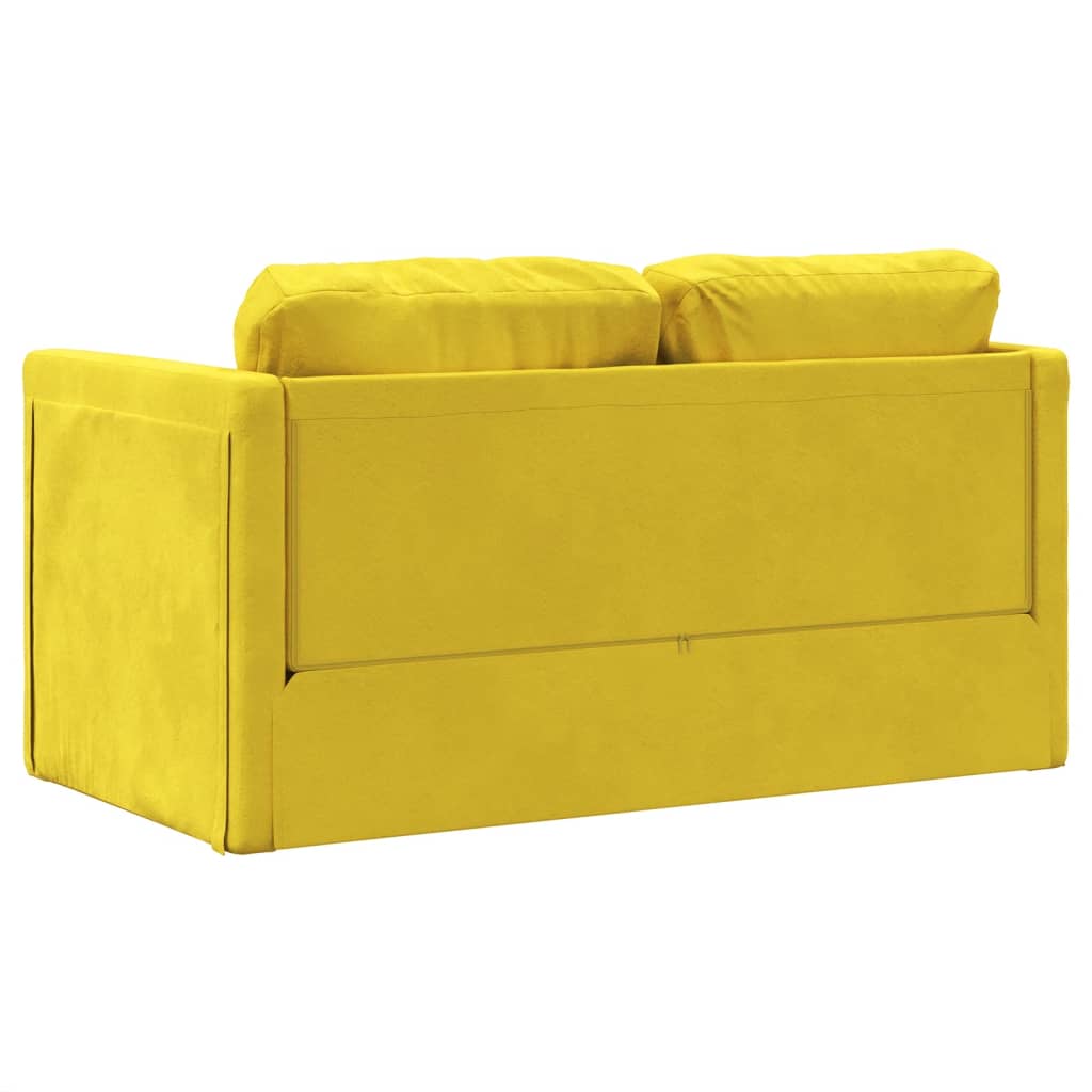 2-i-1 sovesofa 122x204x55 cm velour mørkegul