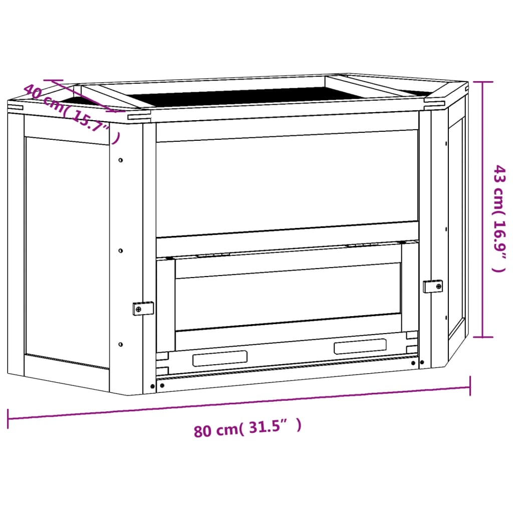 hamsterbur 80x40x43 cm massivt fyrretræ