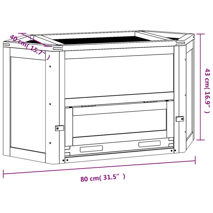 hamsterbur 80x40x43 cm massivt fyrretræ