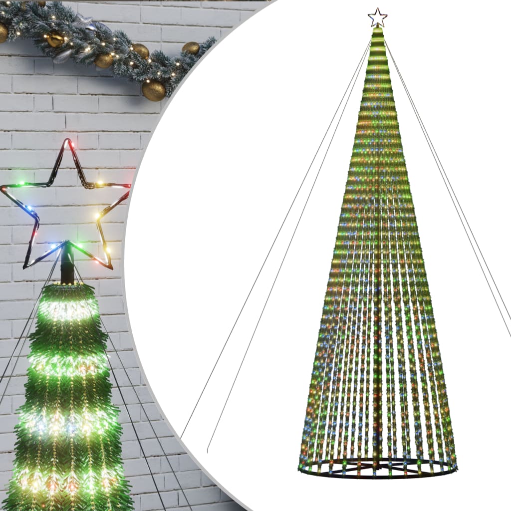 LED-juletræ 1544 LED'er 500 cm farverigt lys