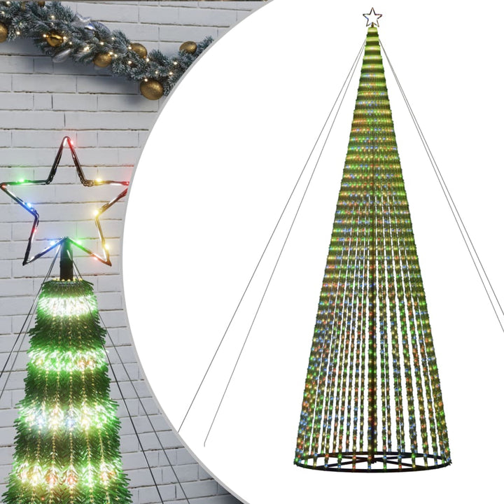 LED-juletræ 1544 LED'er 500 cm farverigt lys