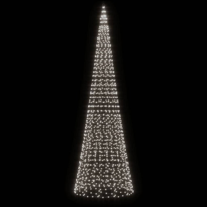 LED-juletræ til flagstang 1534 LED'er 500 cm koldt hvidt lys
