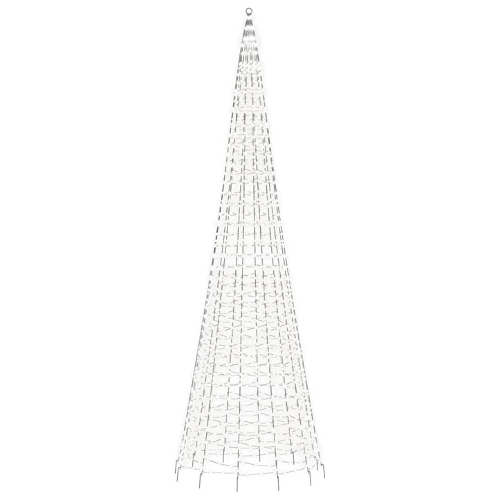 LED-juletræ til flagstang 1534 LED'er 500 cm koldt hvidt lys
