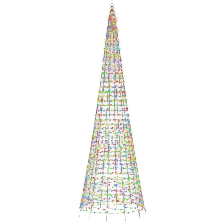 LED-juletræ til flagstang 1534 LED'er 500 cm flerfarvet lys