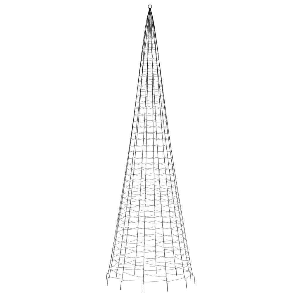 LED-juletræ til flagstang 1534 LED'er 500 cm flerfarvet lys
