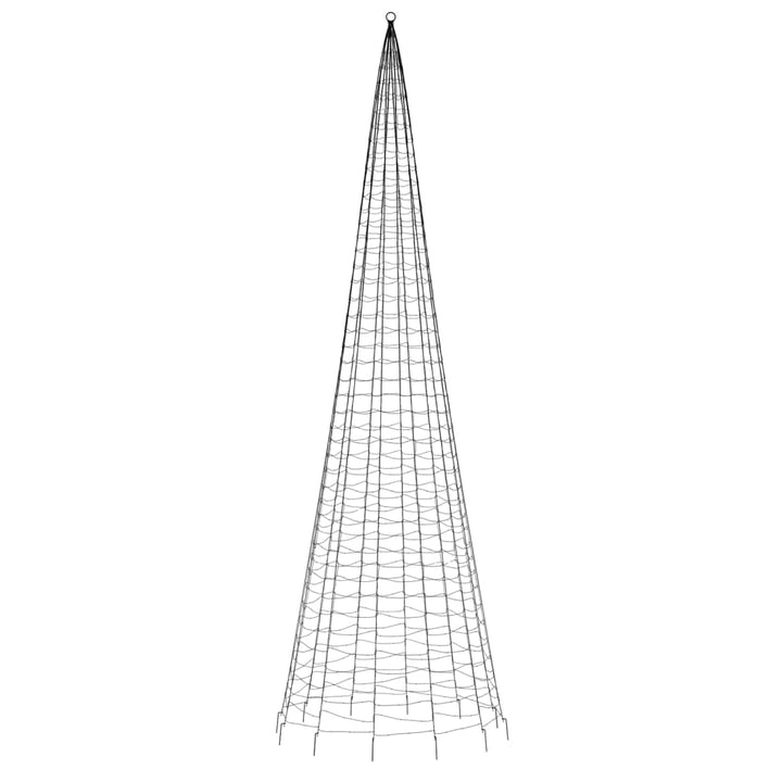 LED-juletræ til flagstang 1534 LED'er 500 cm flerfarvet lys