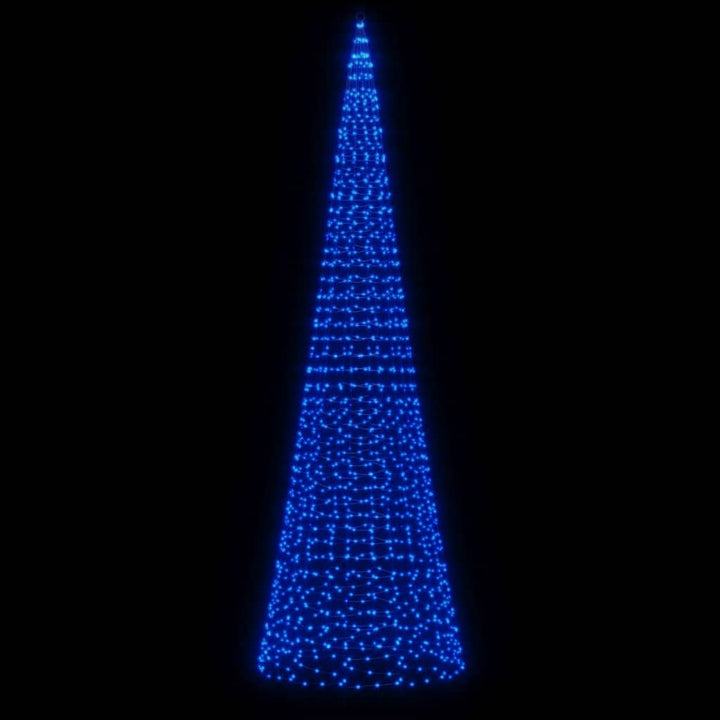LED-juletræ til flagstang 1534 LED'er 500 cm blåt lys