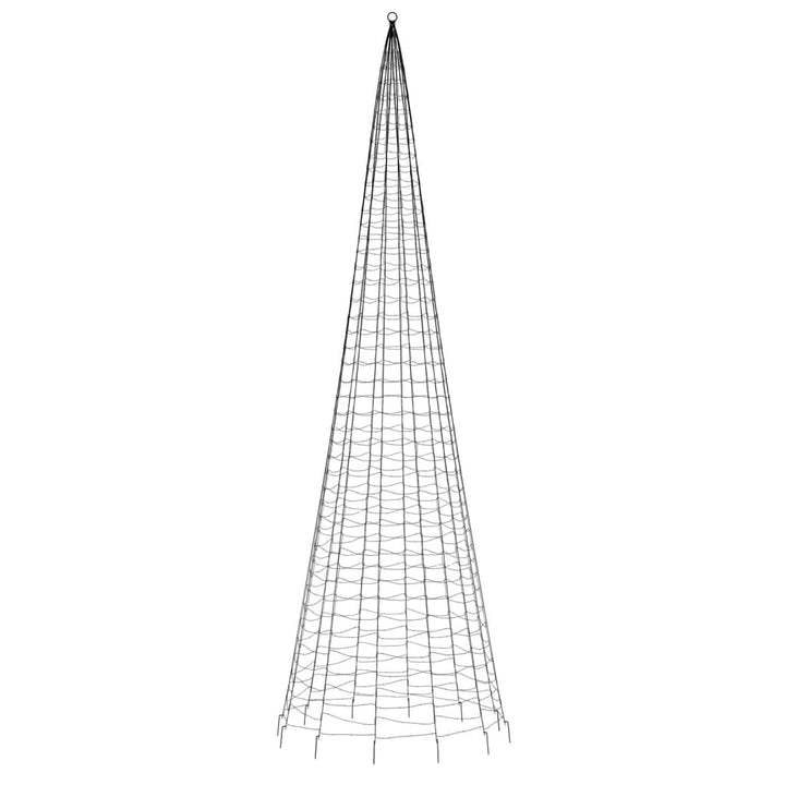 LED-juletræ til flagstang 1534 LED'er 500 cm blåt lys