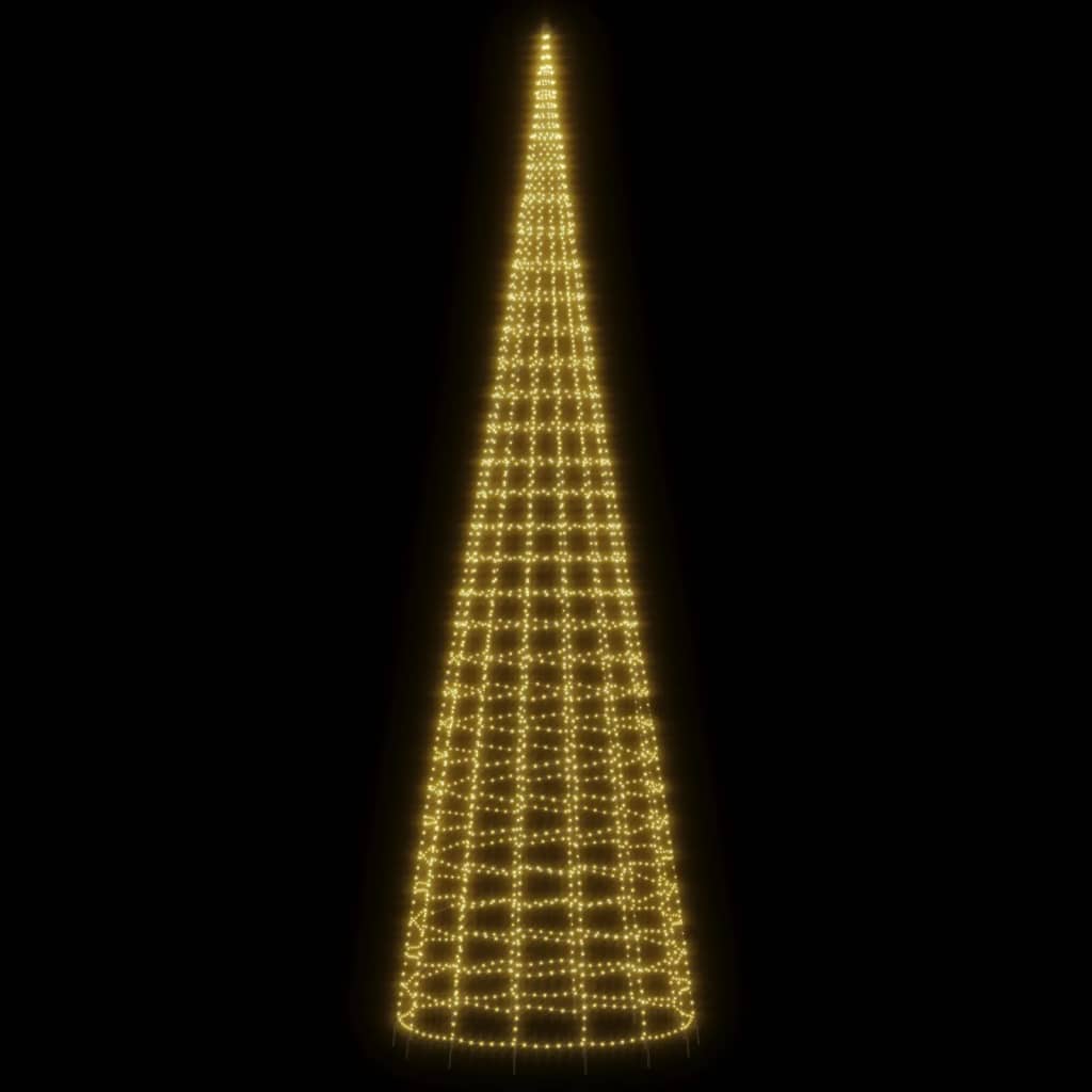 LED-juletræ til flagstang 3000 LED'er 800 cm varmt hvidt lys