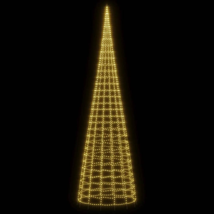 LED-juletræ til flagstang 3000 LED'er 800 cm varmt hvidt lys
