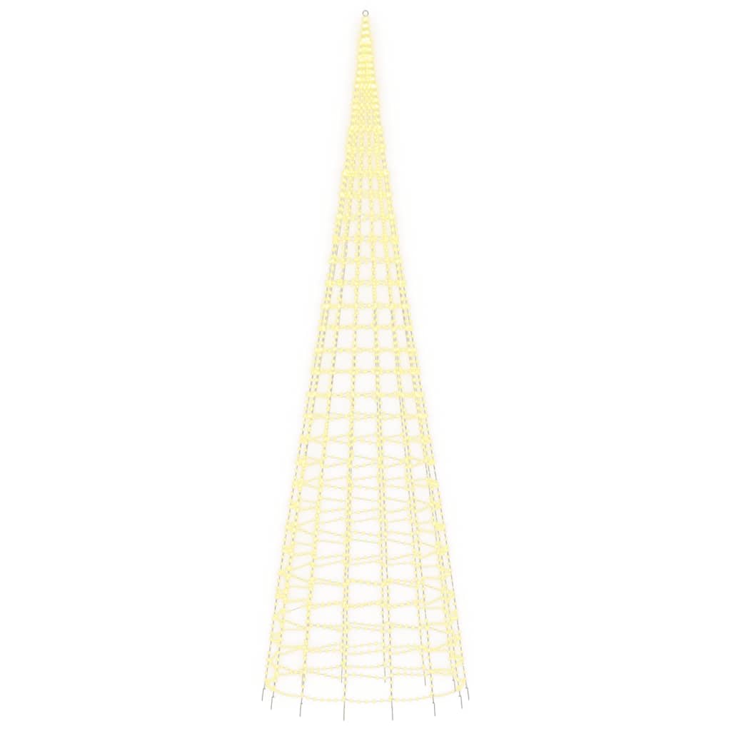 LED-juletræ til flagstang 3000 LED'er 800 cm varmt hvidt lys
