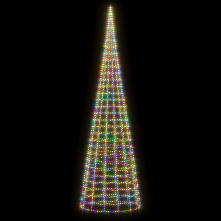 LED-juletræ til flagstang 3000 LED'er 800 cm flerfarvet lys