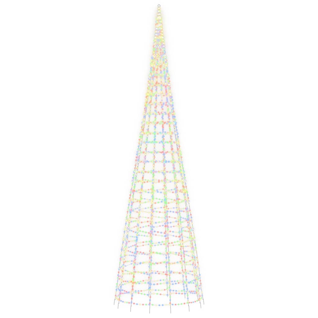 LED-juletræ til flagstang 3000 LED'er 800 cm flerfarvet lys