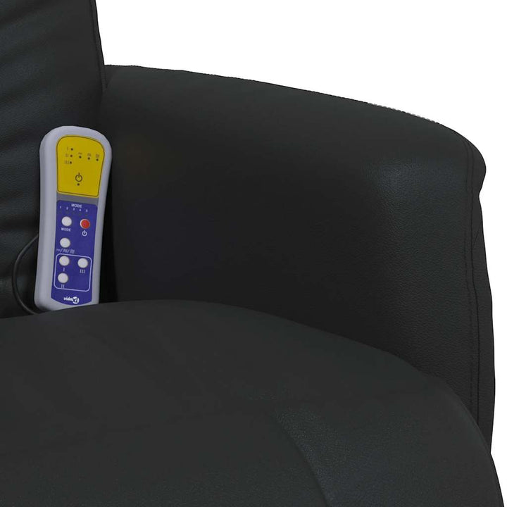 massagestol med fodstøtte kunstlæder sort