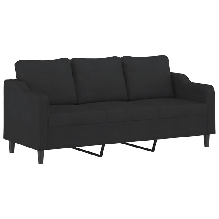 sofasæt 2 dele med puder stof sort