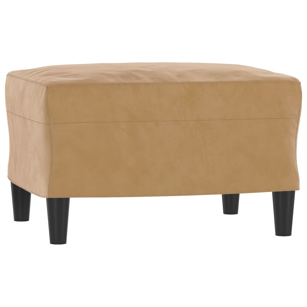 sofasæt 3 dele med hynder velour brun