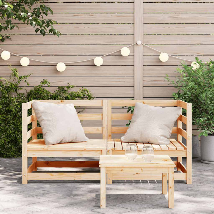 hjørnemoduler 2 stk. til havesofa 70x70x67 cm massivt fyrretræ